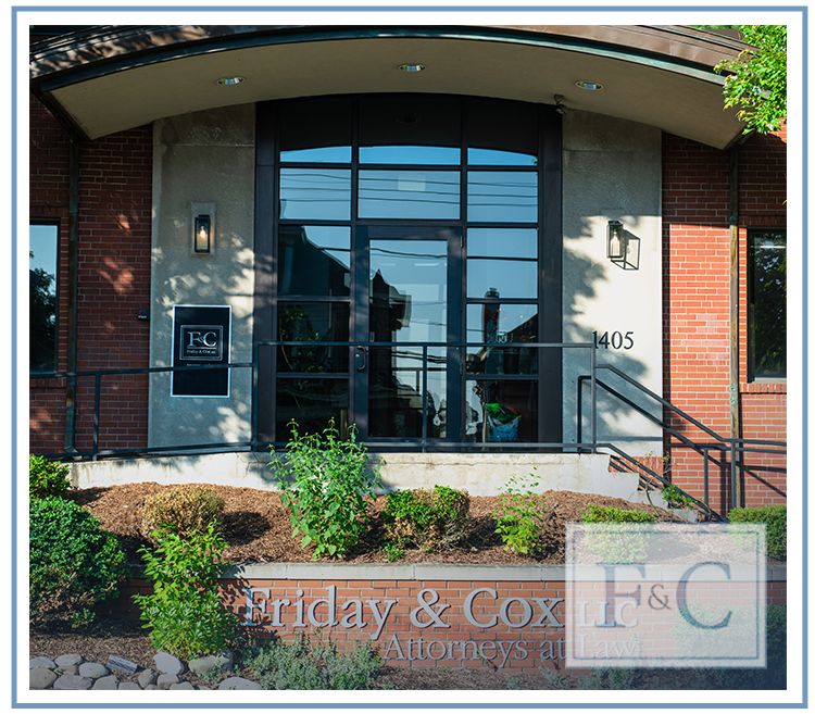 Friday & Cox LLC office entrance and sign at 1405 McFarland Road in Pittsburgh